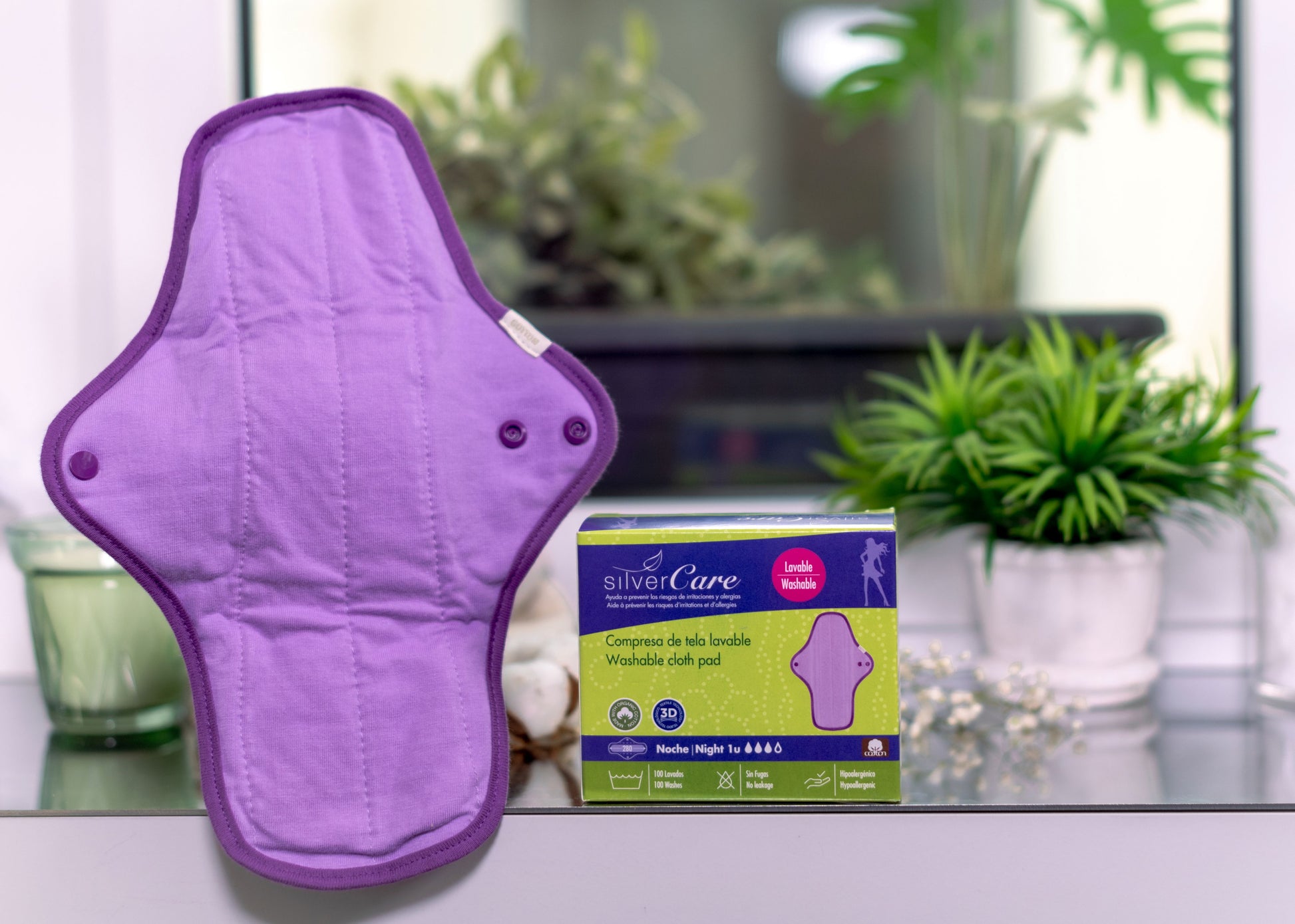 Podpaska wielorazowa ekologiczna bawełniana na noc 100% BIO Silver Care 1 szt.