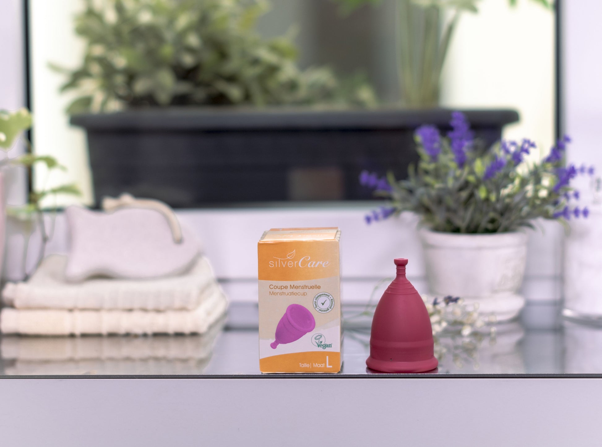 Silver Care Menstruační kalíšek, růžový (velikosti S, M a L) 1 ks.