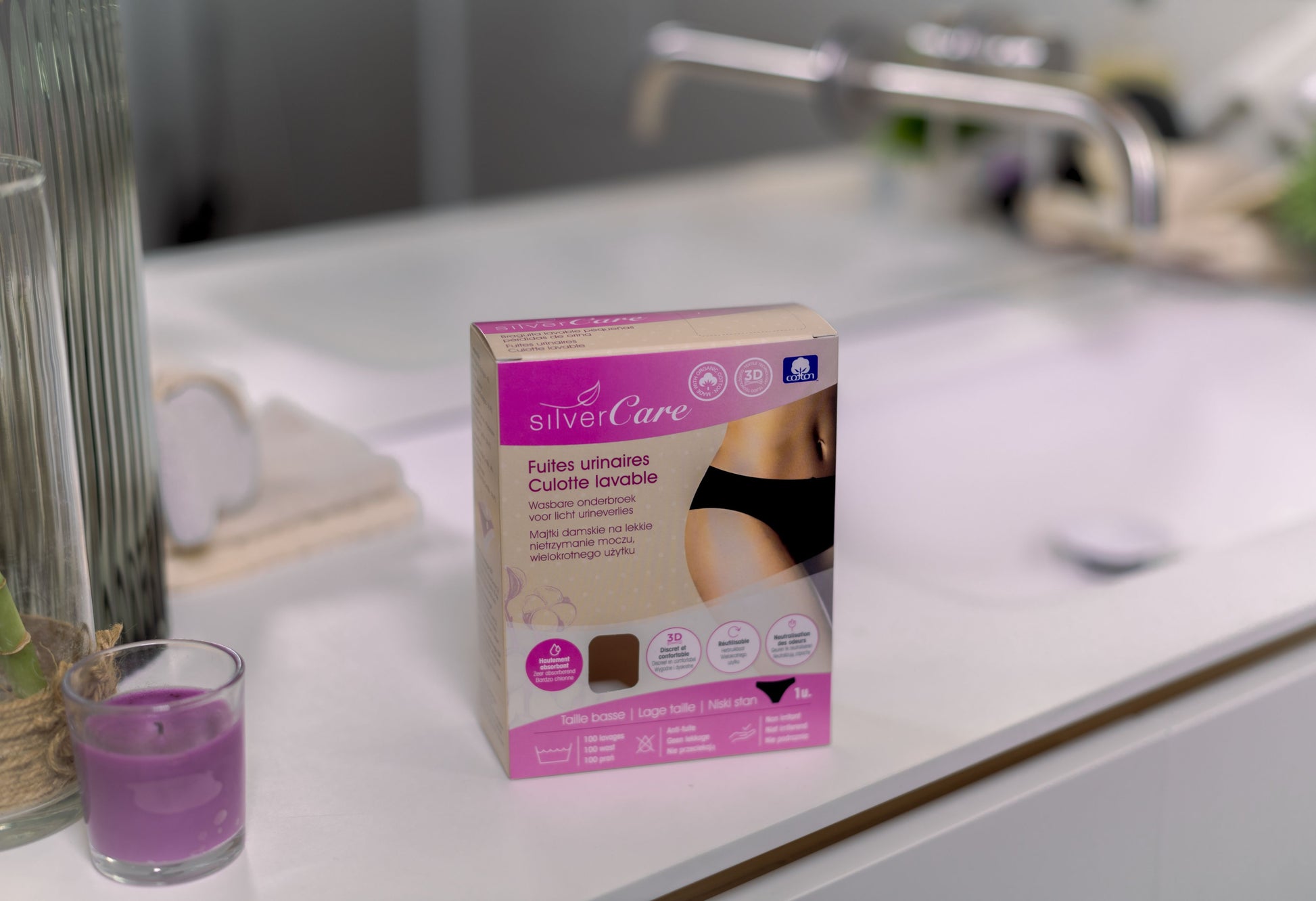 Silver Care Menstruationsslips mit doppelter Saugkraft (120 g Saugfähigkeit), niedrige Leibhöhe (Größen S, M, L und XL) 1 Stk.