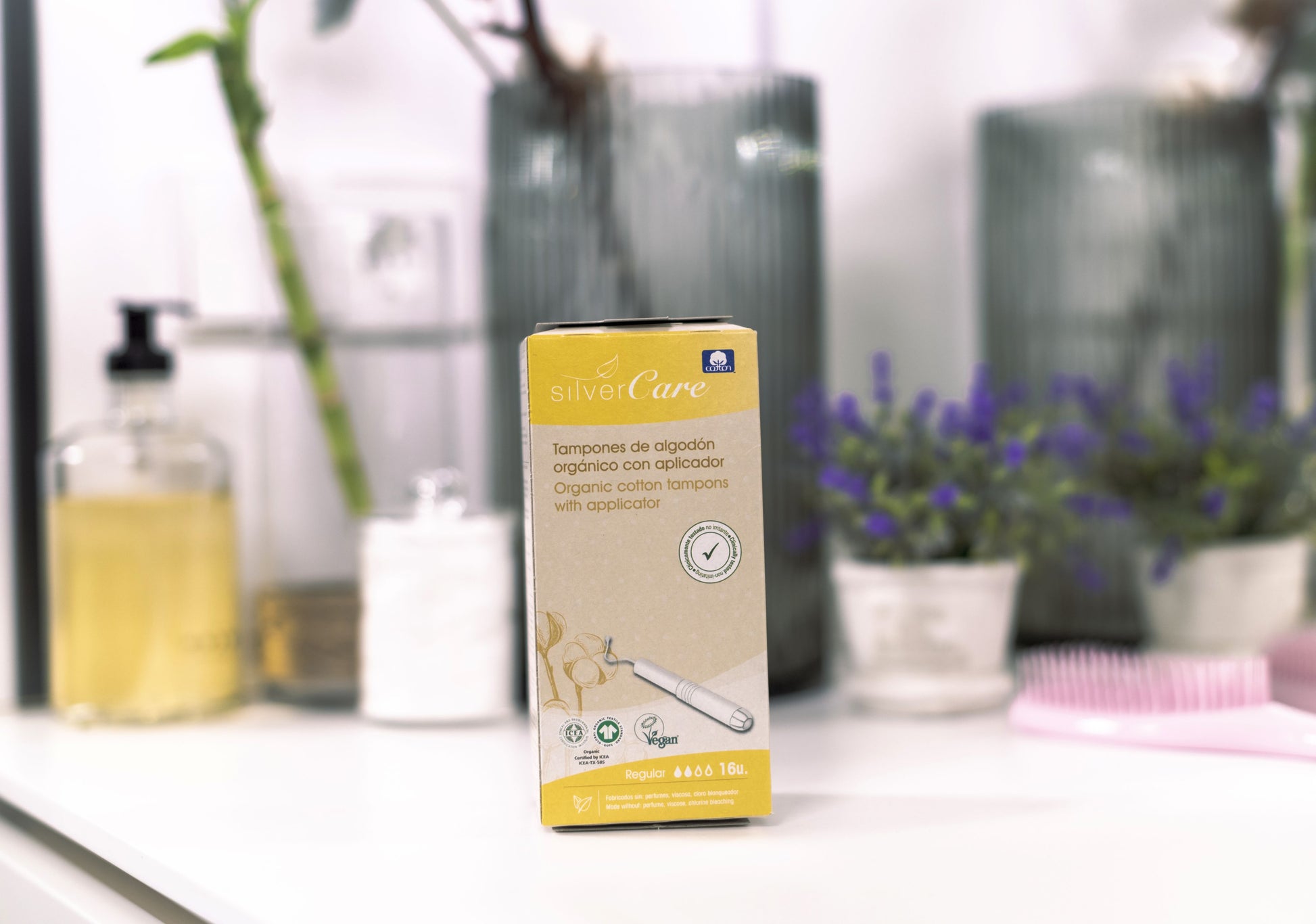 Ökologische Baumwoll-Tampons Regular (mit Applikator) Silver Care BIO 16 St.