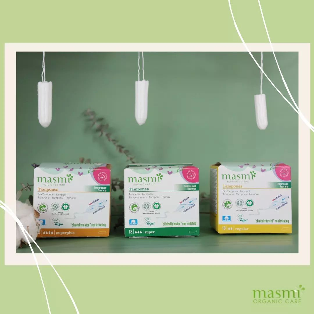 Ekologické tampony Regular (bez aplik.) Masmi BIO 100% bavlna 18 ks.