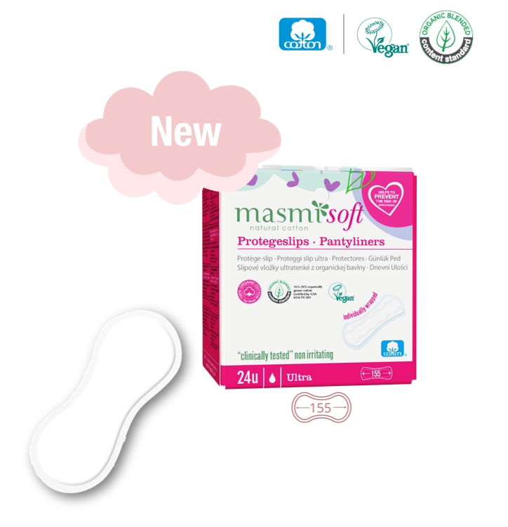 Wiederverwendbare Bio-Stilleinlagen Masmi SOFT 100% BIO ultradünn 24 Stück