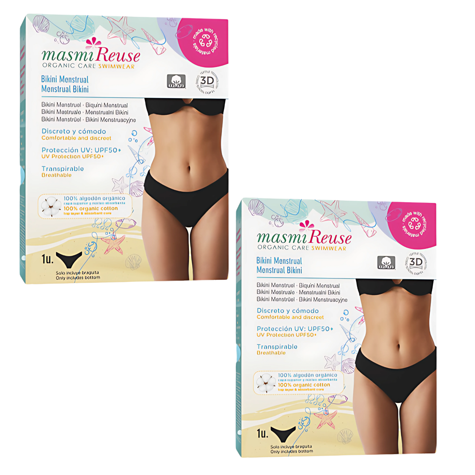 Set -3% 2 x Masmi Reuse period underwear for swimming UPF 50+ / chlorine-resistant