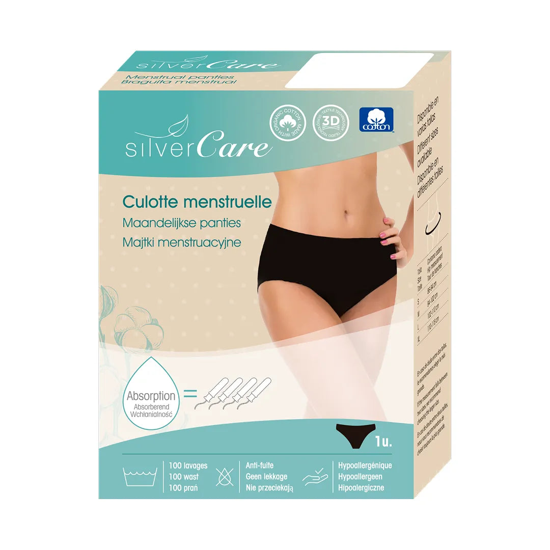 Silver Care Menstruační kalhotky CLASSIC (velikosti: S, M, L, XL), 100% organická bavlna 1 ks
