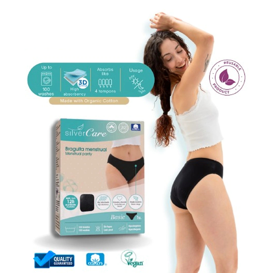 Silver Care Menstruační kalhotky CLASSIC (velikosti: S, M, L, XL), 100% organická bavlna 1 ks