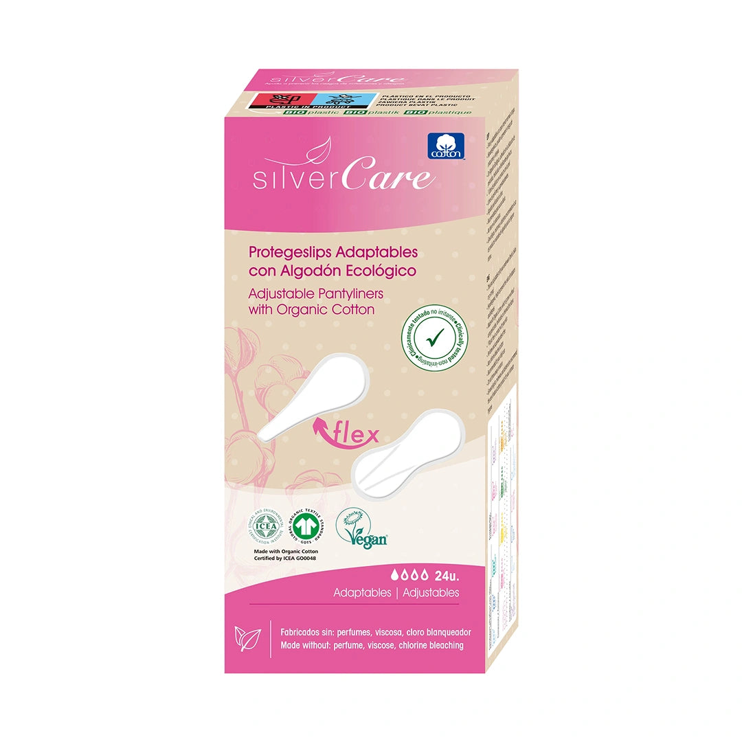Organic Cotton Flexible Panty Liners Silver Care 24 pieces