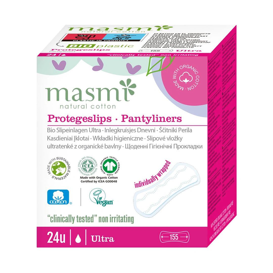 Ekologické ultratenké slipové vložky Masmi 100% organická bavlna 24 ks.
