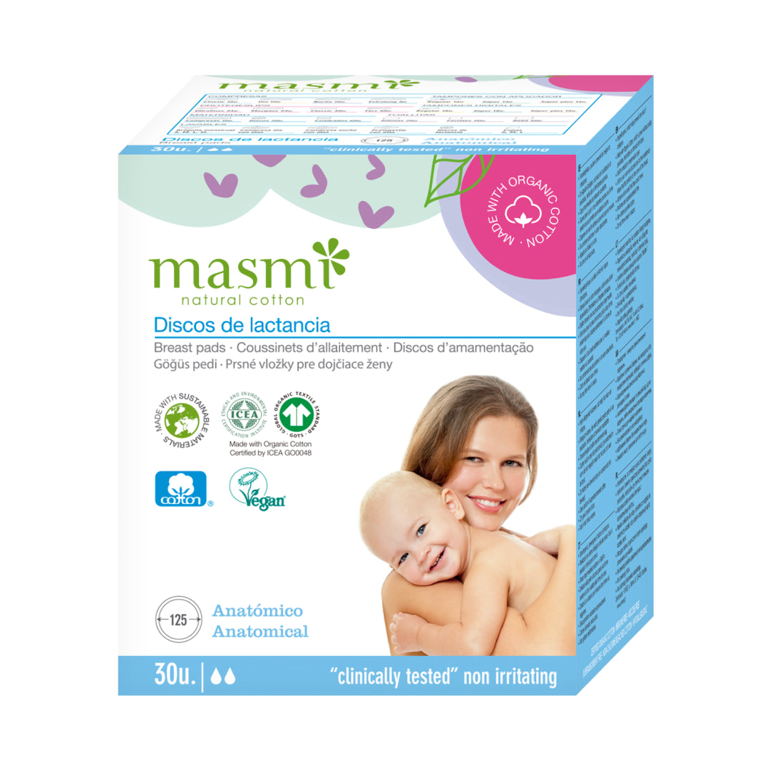 Organic Cotton Breastfeeding Pads Masmi BIO 100% organic cotton 30 pieces